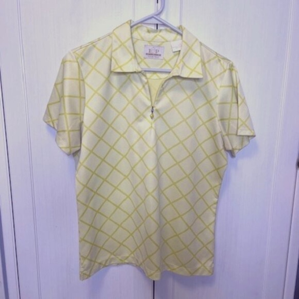 Pale and Bright Yellow Diamond Pattern Golf Shirt